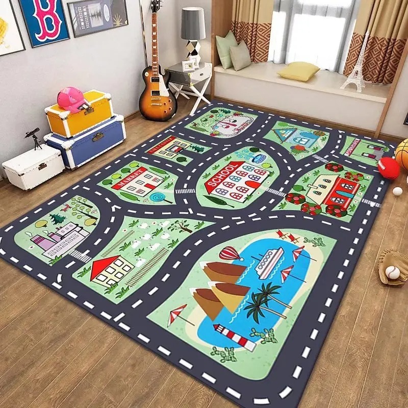 Outdoor Adventure Education - Kids City Road Play Rug Interactive