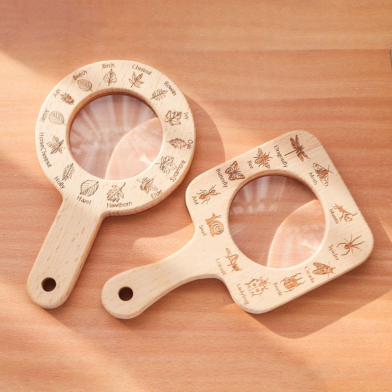 Outdoor Adventure Education - Baby Outdoor Adventure Toys Wooden Magnifying