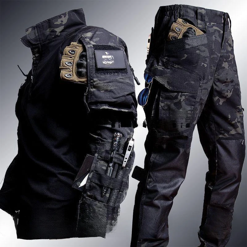 Outdoor Adventure Windbreaker - Tactical Camo Jacket Set Durable, Weatherproof