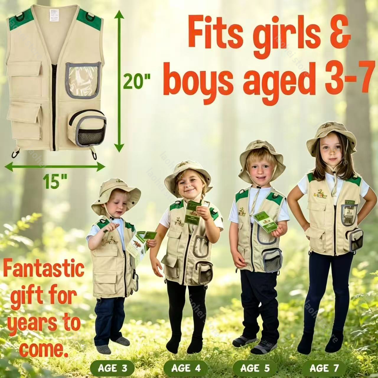 Kids Explorer Vest and Hat Cos - Outdoor Adventure Games 评论和价格